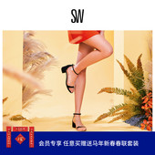 春夏新品 NUDIST BLOCK 优雅圆头方跟一字带凉鞋 女