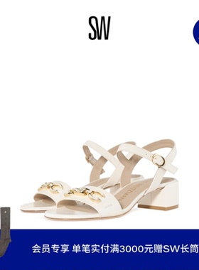 Stuart Weitzman/SW SIGNATURE 35 SANDAL 马衔扣一字粗跟凉鞋女