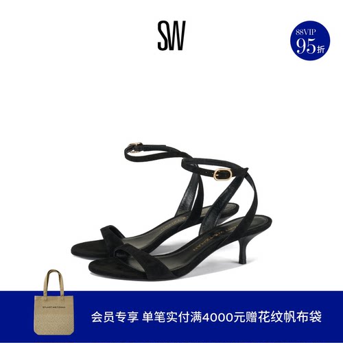 SW细高跟魅力一字带高跟凉鞋女