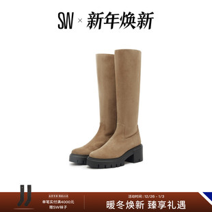 BOOT HIGH KNEE 沟纹厚底侧拉链及膝靴长筒靴骑士靴女 SOHO