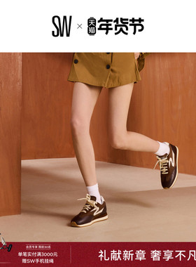 【秋冬新品】SW RUNAROUND RUNNER 系带圆头拼接休闲运动鞋单鞋女