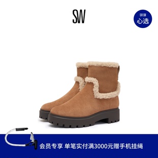SHEARLING ZIP BOOTIE圆头厚底雪地毛毛短靴 MYLA
