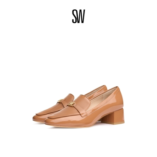 【限时礼遇】SW WYLIE 45 LOGO LOAFER 学院风高跟乐福鞋女