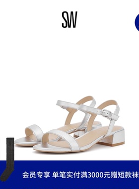 Stuart Weitzman/SW DANCER 35 BLOCK SANDAL 一字带方跟凉鞋女
