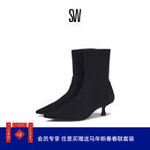 秋冬尖头优雅小猫跟短靴女瘦瘦靴袜靴 BOOTIE NAOMI