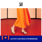 CRYSTAL 饰扣平底凉鞋 GEO SPORT 水晶珍珠装 BUCKLE SANDAL 女