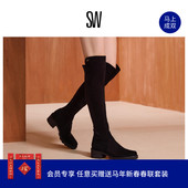 拼接粗跟过膝靴女长筒瘦瘦靴 秋冬经典 ALINA 5050