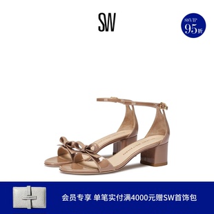 FELICITY 蝴蝶结圆头方跟一字带凉鞋 女 NUDIST
