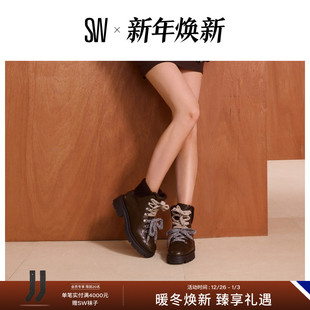 HUDSON LITE LACE BOOTIE 圆头厚底绑带短靴女 秋冬新品