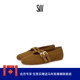 早春新品 JANE SAI MARY 双系带金属扣圆头浅口玛丽珍鞋 女