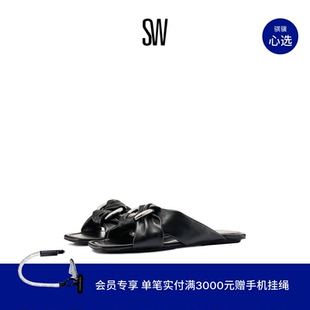 【礼遇】SW CECE SLIDE 交叉带平底方头外穿凉鞋凉拖女