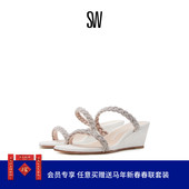 早春水晶双带凉鞋 女坡跟凉拖 WEDGE SLIDE HIGHSHINE