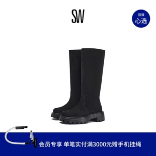 BOOT Stuart EMERSON 方头厚底及膝靴骑士靴长筒靴 Weitzman