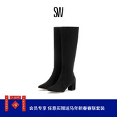 ZIP 粗方跟骑士靴女侧拉链瘦瘦靴 KNEE HIGH YULIANA