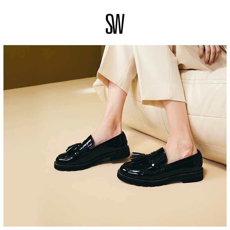 SW24早春厚底流苏乐福鞋小皮鞋