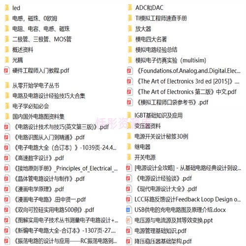 硬件工程师学习资料基础电源画板测试编程序通信接口高速数字模拟
