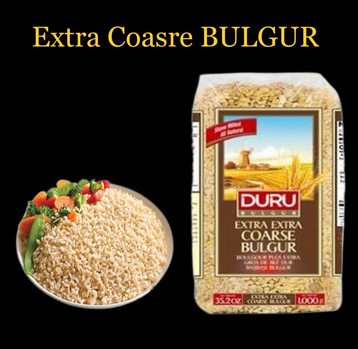 duru turkey 黄麦米粗粒2斤 extra coarse bulgur wheat chop 1kg
