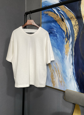 M乳白色不平整面料后背拉带宽松半袖T恤MAI2UNF006