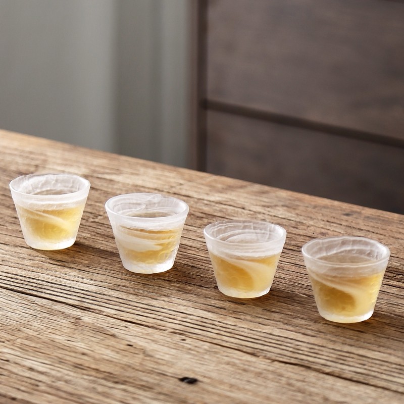 古法琉璃白酒杯手工冰韵云雾清酒杯烈酒杯小酒杯套装分酒器酒盅