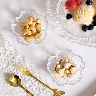 日式锤目纹樱花玻璃味碟酱料小碟子醋碟火锅调料蘸料碟子大碗盘子