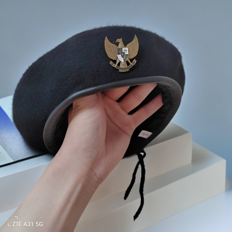 欧美胡塞潮网红帽四季新款男女复古贝雷帽大小号训练时尚徽章帽子