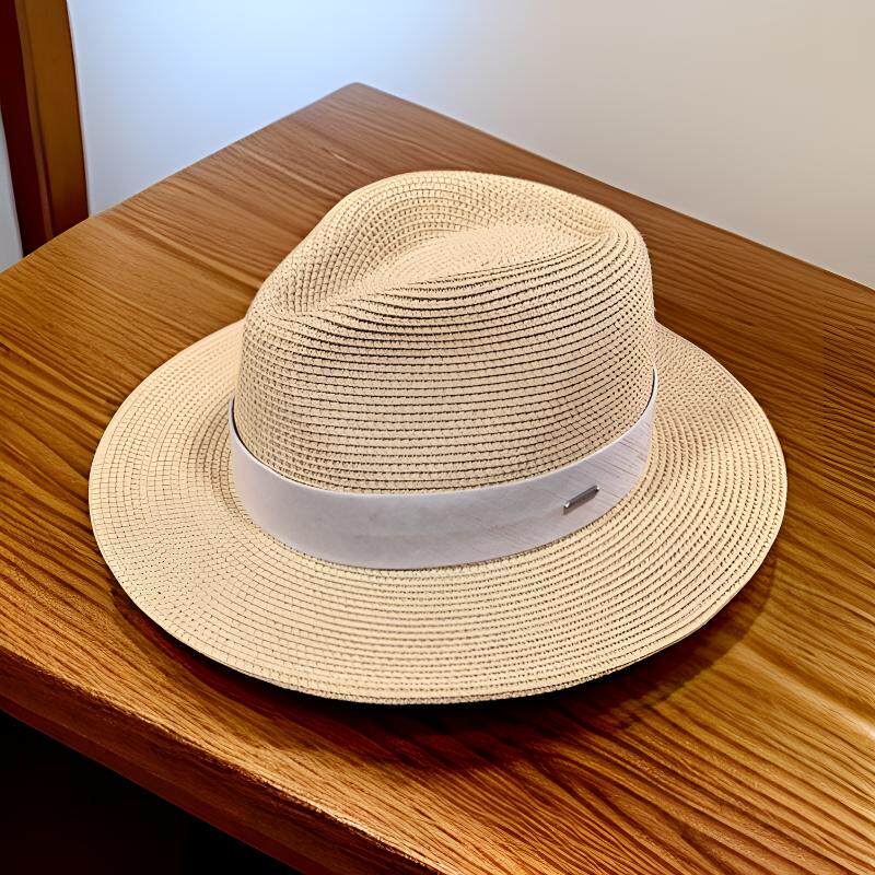 26新款复古草编帽平顶帽女显脸小时尚百搭礼帽气质名媛风爵士帽子