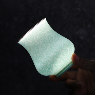 高档茶杯礼盒装 景德镇官方陶瓷扒花雕刻品茗杯主人杯咖啡杯中式