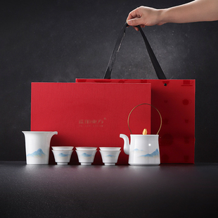 家用新款 景德镇官方陶瓷高颜值茶具套装 泡茶壶茶杯高档七夕礼物