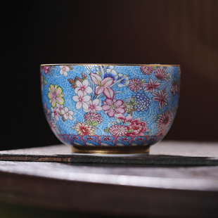 景德镇官方陶瓷扒花主人杯家用万花茶具个人专用茶杯单杯高档送礼