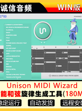 智能和弦旋律生成工具-Unison MIDI Wizard  WIN版