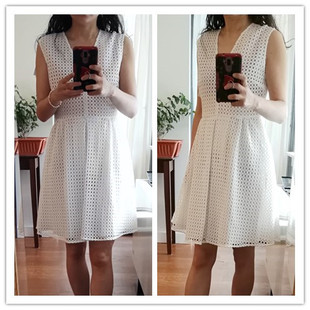 清货思思美代 sandro 法国品牌 秋季新品 白蕾丝 仙女连衣裙