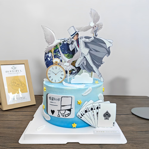 怪盗基德二次元生日蛋糕装饰