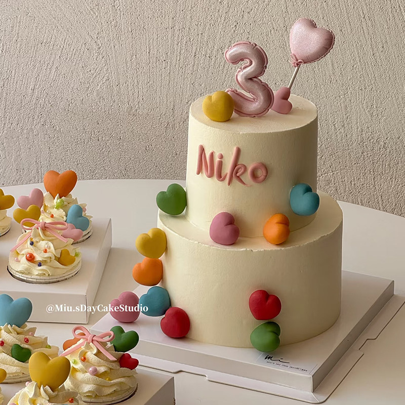 网红儿童周岁生日蛋糕装饰摆件