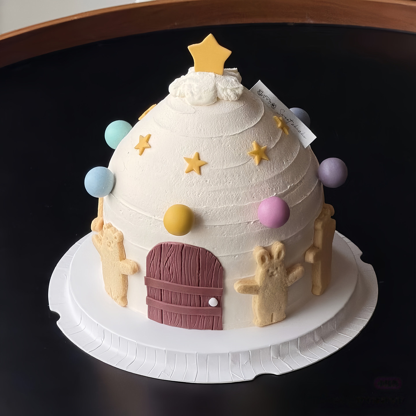 卡通森林小屋小动物生日蛋糕装饰