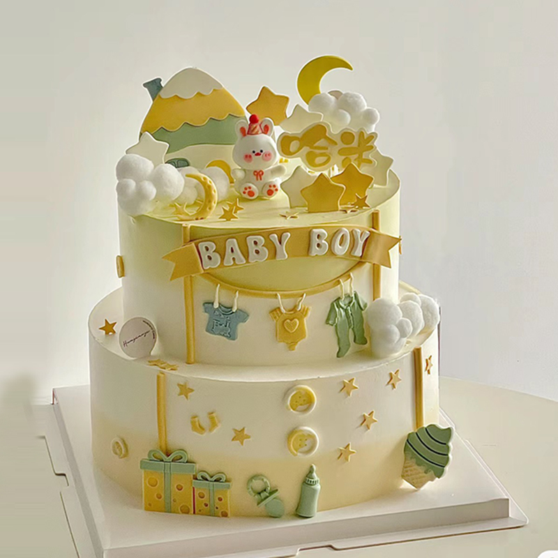 宝宝满月周岁礼生日蛋糕装饰