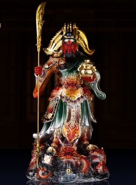 武财神九龙关公供奉神像关二爷树脂摆件家用招财开业关羽公司店铺