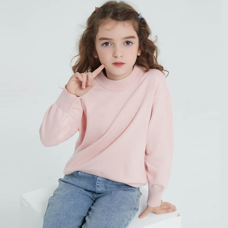 儿童打底衫纯棉中大童圆领毛衣针织衫男童女童春秋款毛线衫