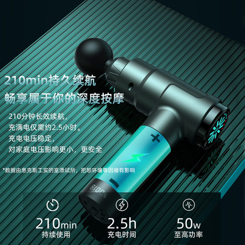 跨境专业指纹屏筋膜枪电动筋膜按摩器实力品牌深度放松双头筋膜抢