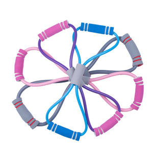 双色8字拉力器开肩美背训练瑜伽扩胸弹力带防滑手柄八字拉力绳