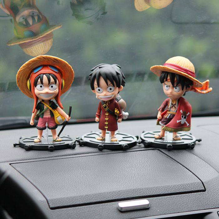 海贼王one piece草帽披风路飞手办公仔卡通汽车摆件 动漫家居摆饰