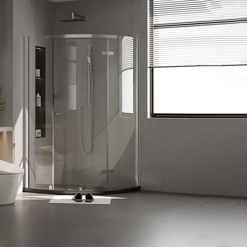 箭牌圆弧淋浴房玻璃门拉手家用洗澡移门干湿分离弧扇形沐浴卫生间