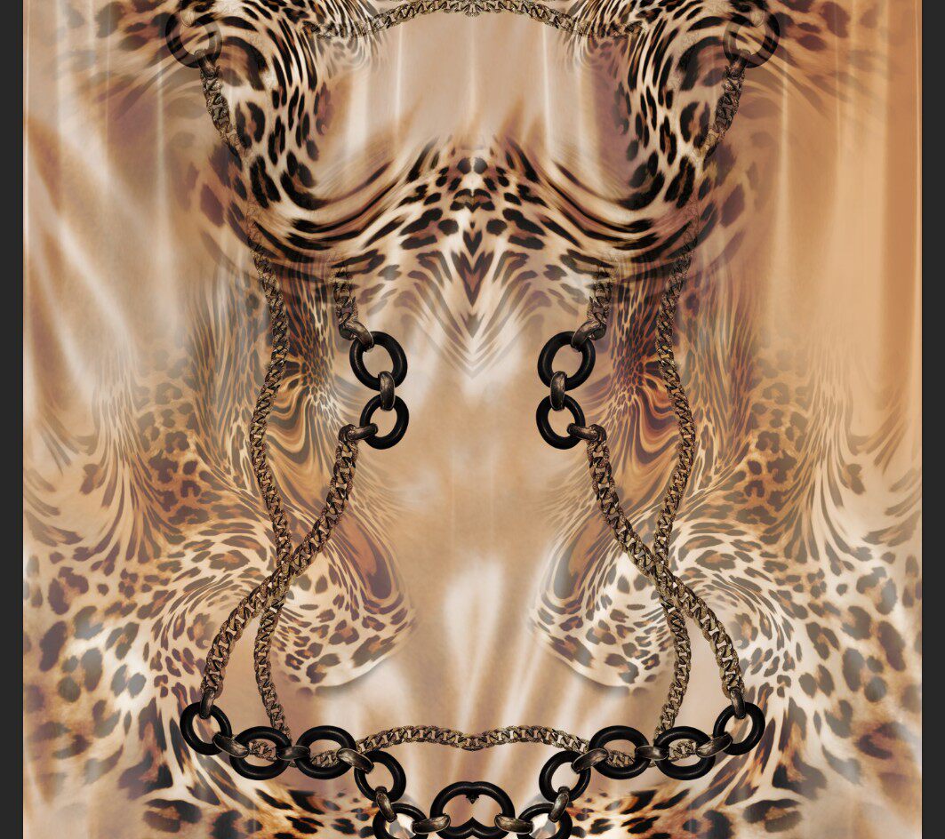 大尺寸高清分辨率设计素材  动物纹链条巴洛克豹纹k4-24