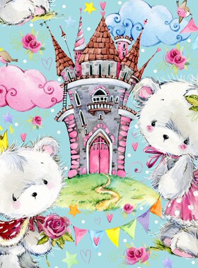 大尺寸高清分辨率设计素材 卡通手绘水彩K7-26