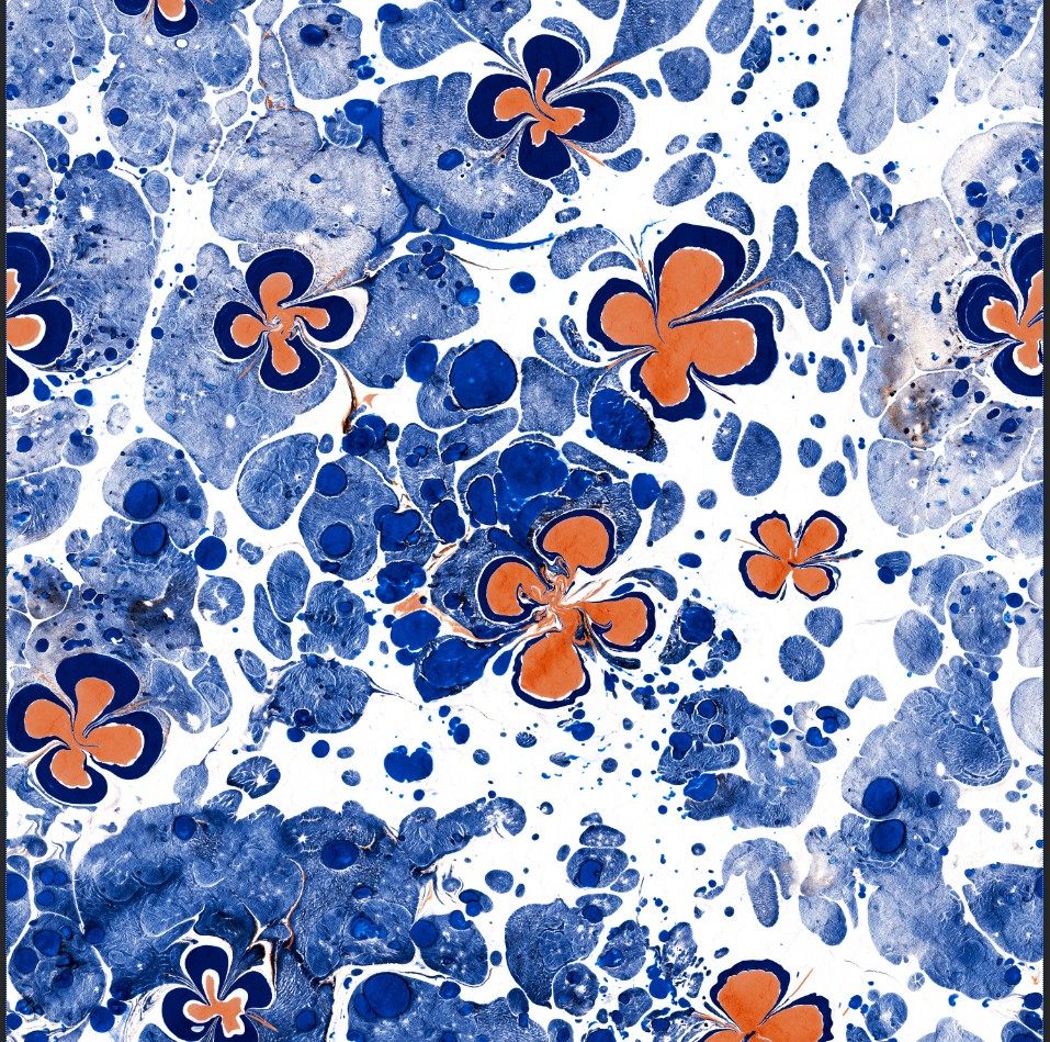 四方连续花型设计psd tif印花格式 素材 几何花朵手绘t2-36