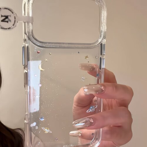 无英文版围边炫彩星球圆边双层适用苹果17promax手机壳iPhone16新款保护套15 /14/13全包硅胶防摔日韩