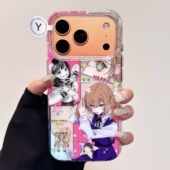 卡通日系美少女圆边双层适用苹果17promax手机壳iPhone16新款 保护套15 13全包硅胶防摔日韩