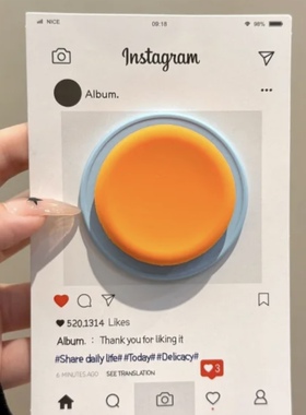 小众ins蓝底橙色适用MagSafe手机磁吸懒人伸缩气囊支架强力吸附女