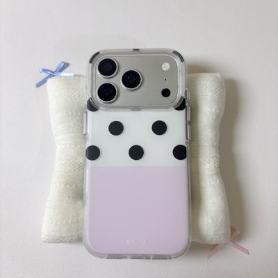 ins简约磨砂拼色波点圆边双层适用苹果17promax手机壳iPhone16新款保护套15 /14/13全包硅胶防摔日韩