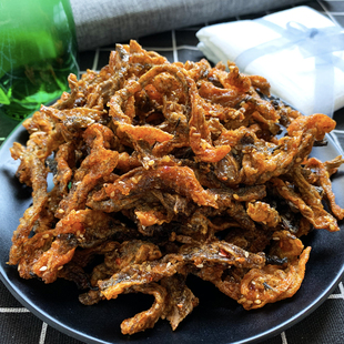 香辣鳕鱼皮500g零食香酥麻辣鱼皮鱼即食海鲜特产小吃油炸鱼干鱼片