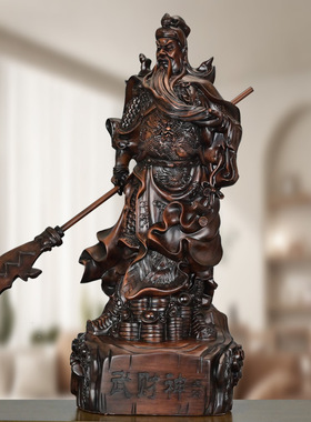 招财关公摆件落地九龙关公神像